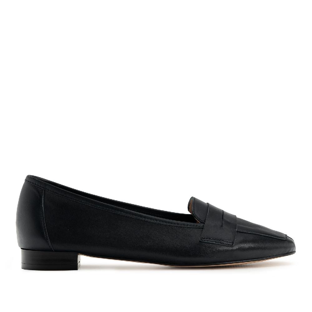 Andres machado Mocasín antifaz en piel negro Oferta especial de fábrica