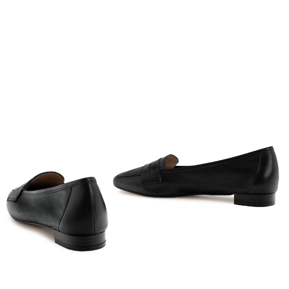 Andres machado Mocasín antifaz en piel negro Oferta especial de fábrica
