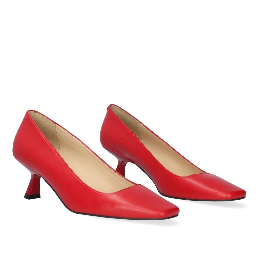 Andres machado Zapato de tacón en piel de color rojo