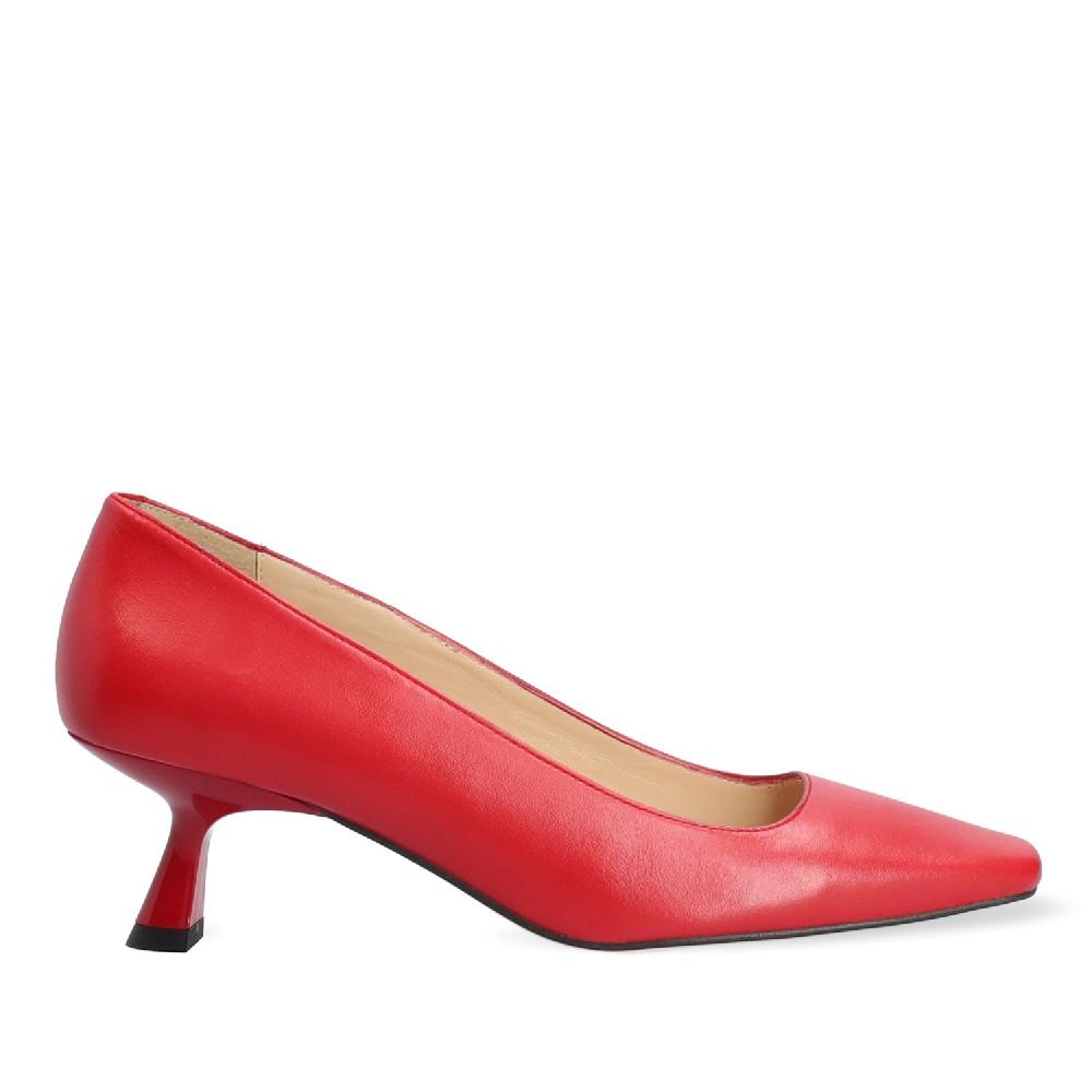 Andres machado Zapato de tacón en piel de color rojo Descuentos del mes