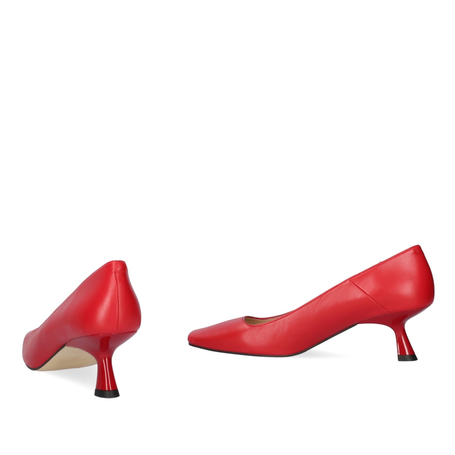 Andres machado Zapato de tacón en piel de color rojo Descuentos del mes