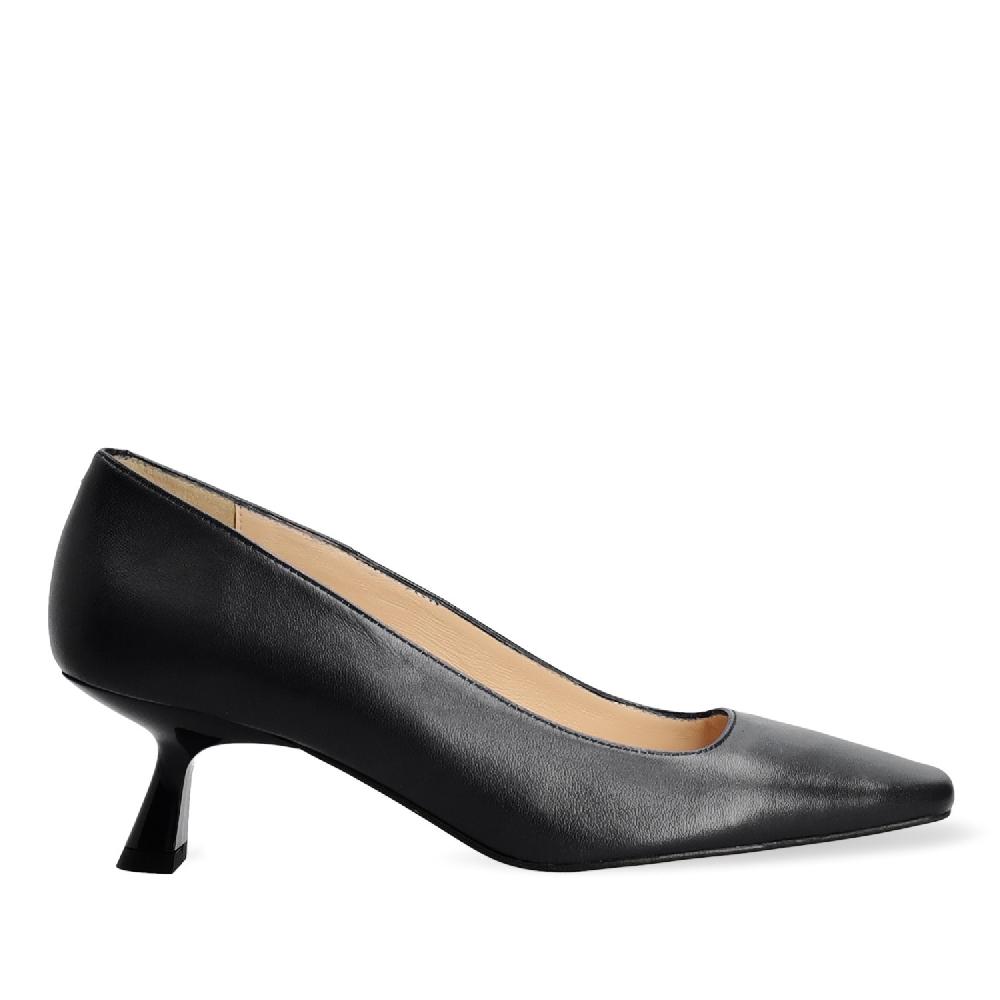Andres machado Zapato de tacón en piel de color negro Oferta exclusiva