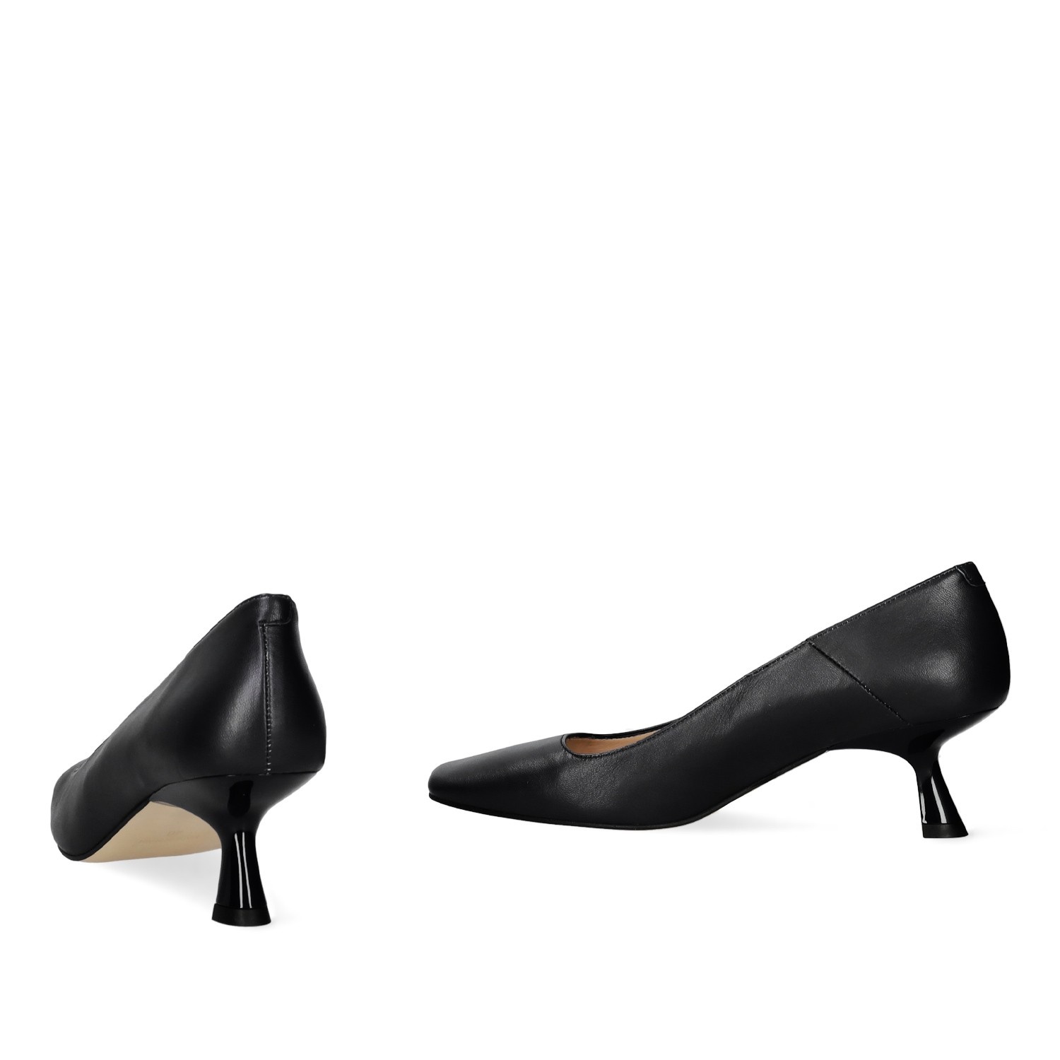 Andres machado Zapato de tacón en piel de color negro Oferta exclusiva