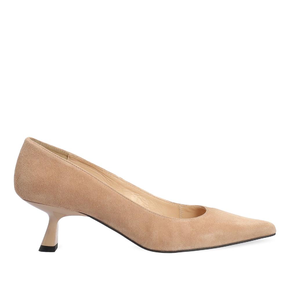 Andres machado Zapato de tacón en ante taupe Última moda