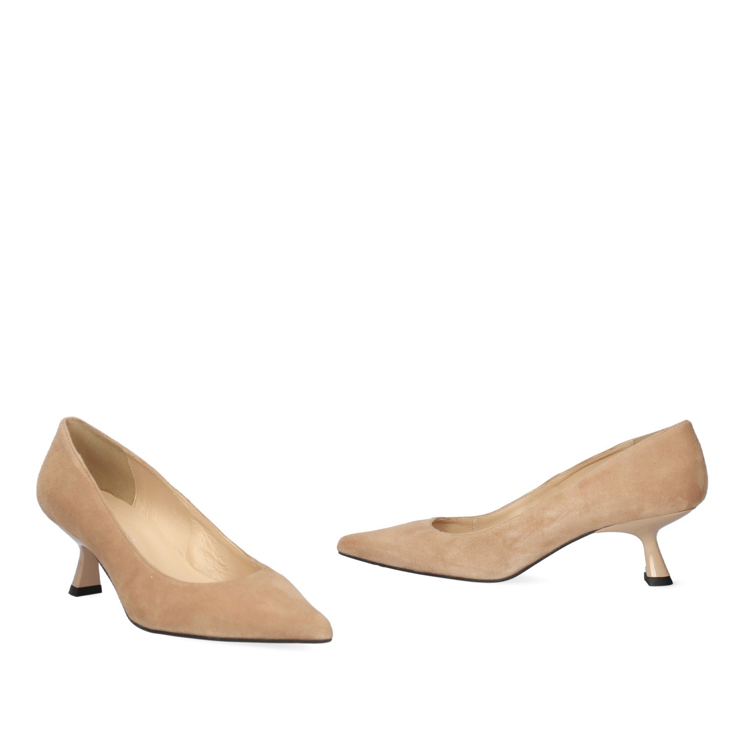 Andres machado Zapato de tacón en ante taupe Última moda