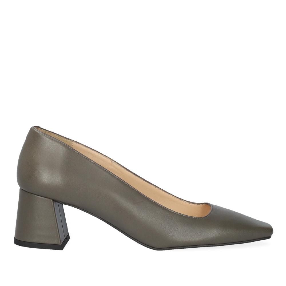 Andres machado Zapato tacón en piel de color gris Rebajas de fin de temporada