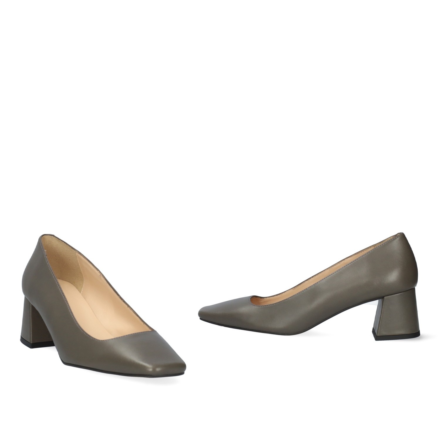 Andres machado Zapato tacón en piel de color gris Rebajas de fin de temporada