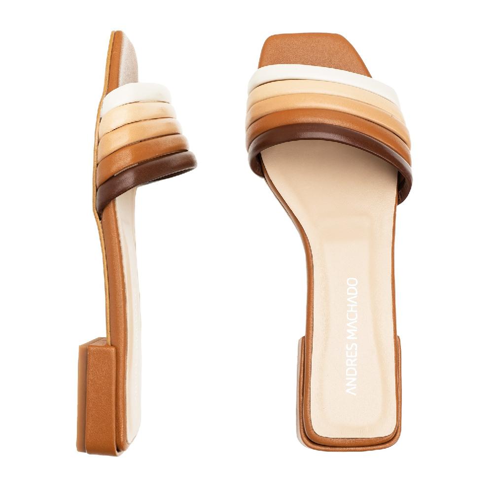 Andres machado Sandalia pala en piel multicolor Mejor oferta