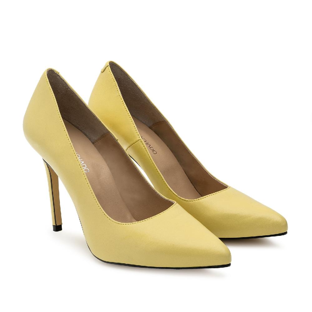 Andres machado Zapato Tacón de Piel Napa Amarillo