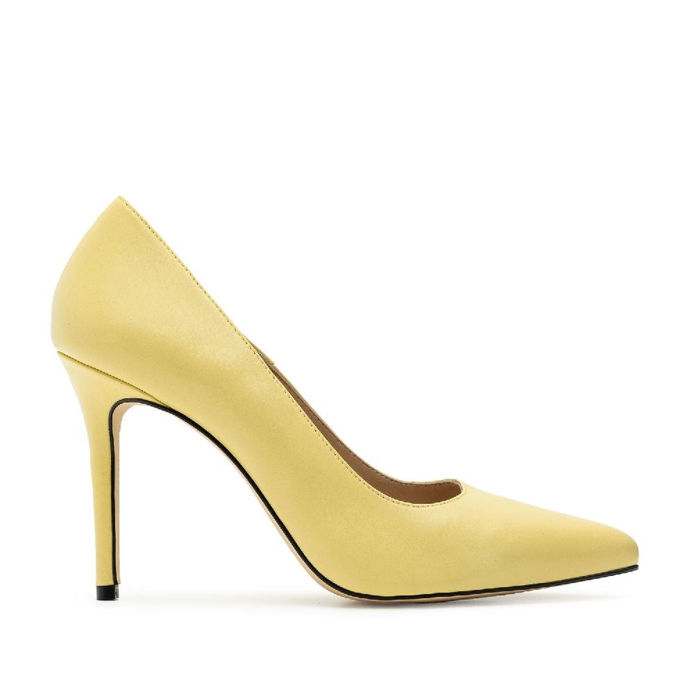 Andres machado Zapato Tacón de Piel Napa Amarillo Precio ultrabajo