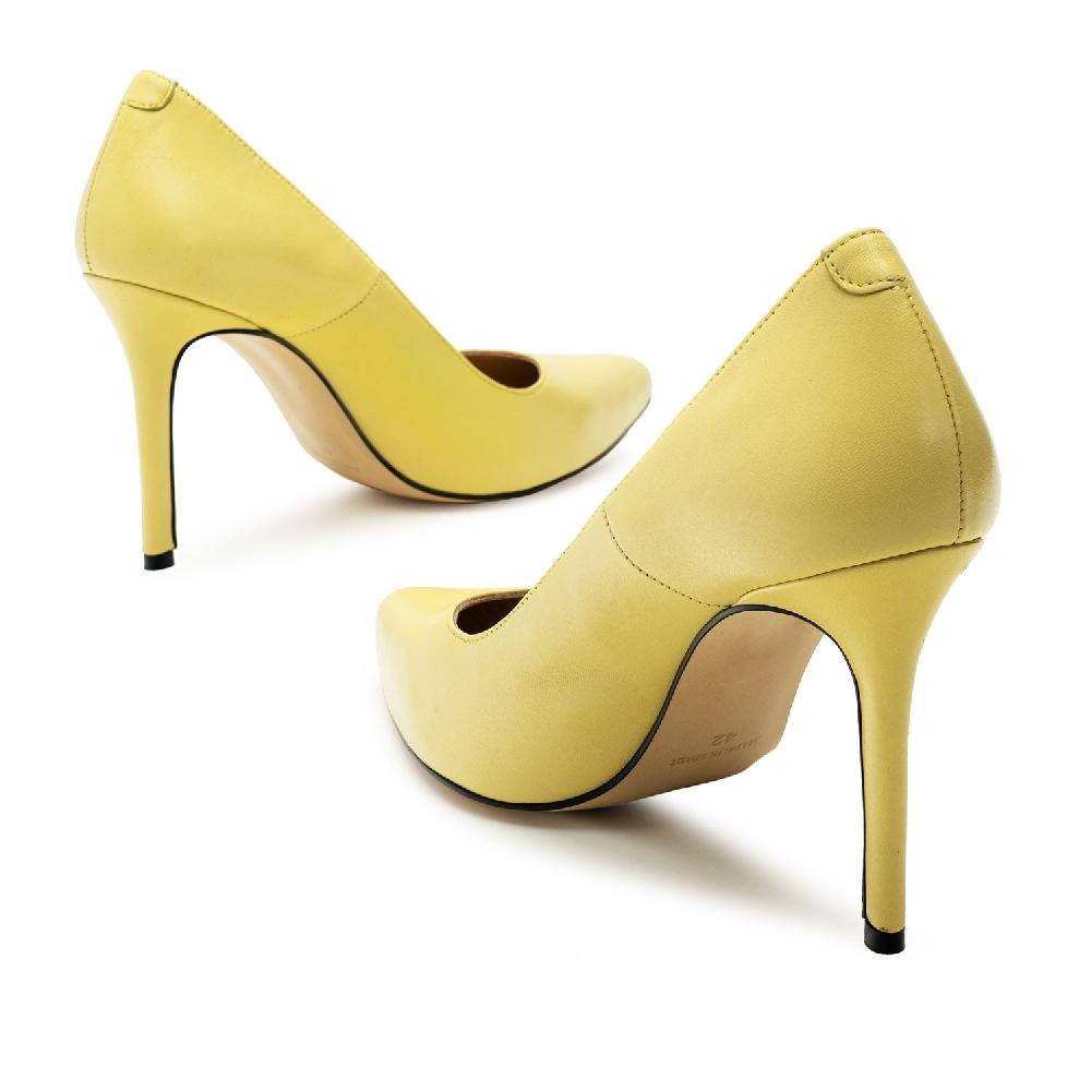 Andres machado Zapato Tacón de Piel Napa Amarillo Precio ultrabajo