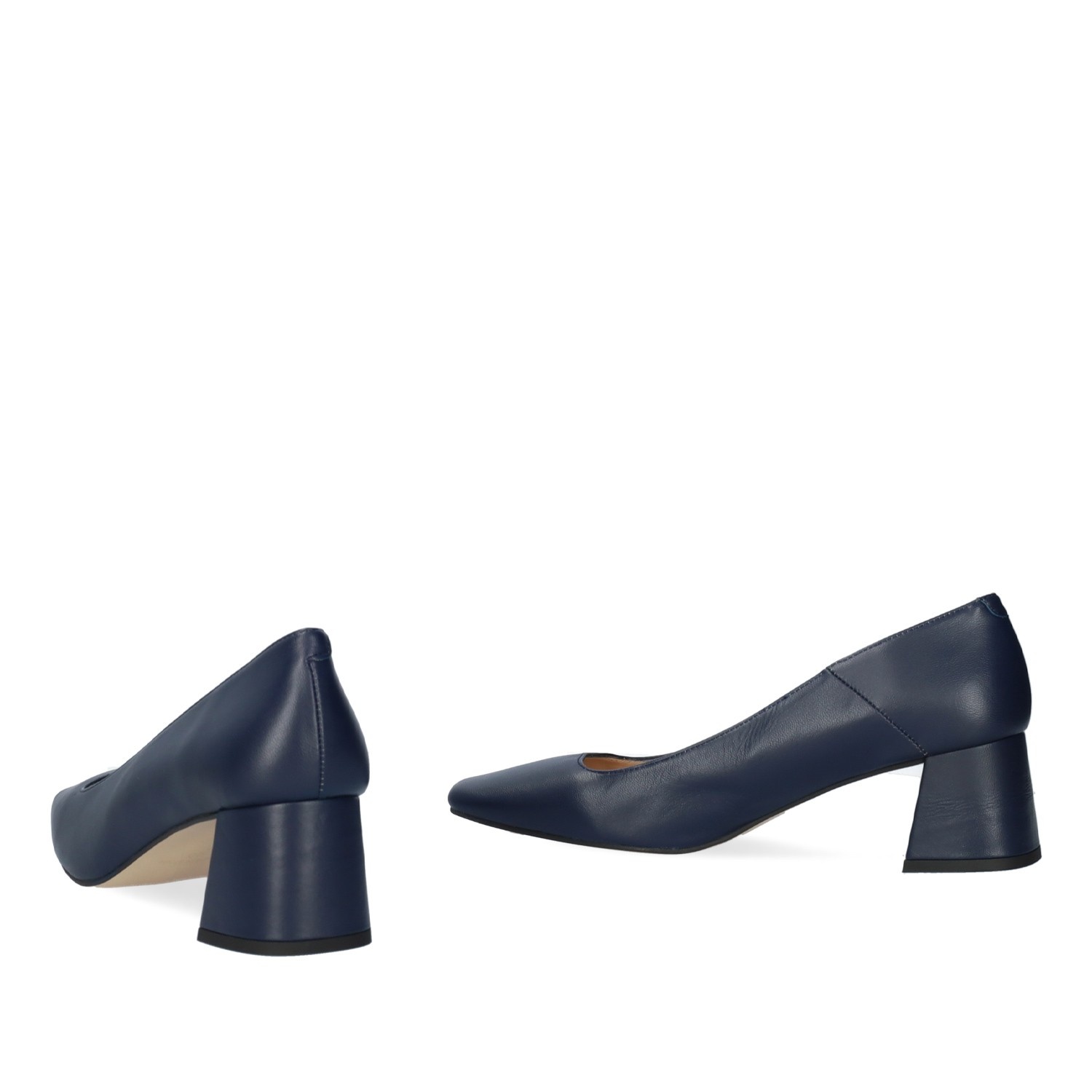 Andres machado Zapato tacón en piel de color marino Rebajas online