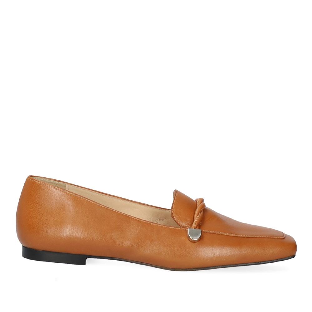 Andres machado Mocasín piel de color cuero Envío gratis
