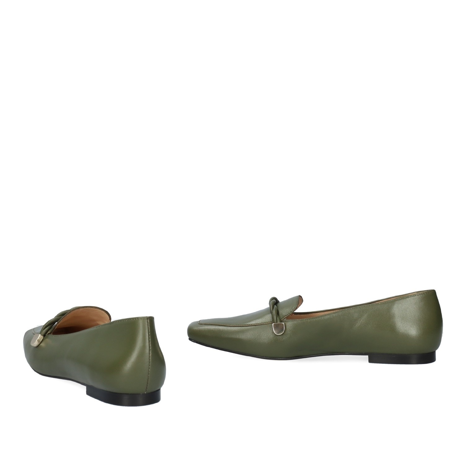 Andres machado Mocasín piel de color kaki Oferta especial