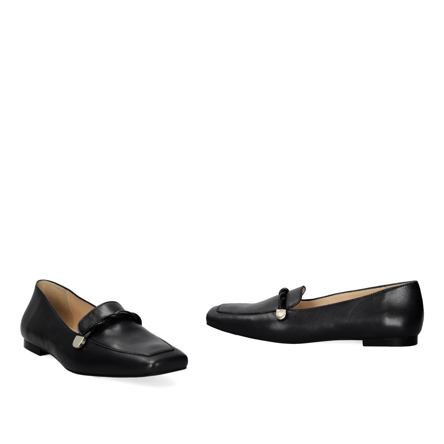 Andres machado Mocasín piel de color negro ÚLTIMAS EDICIONES
