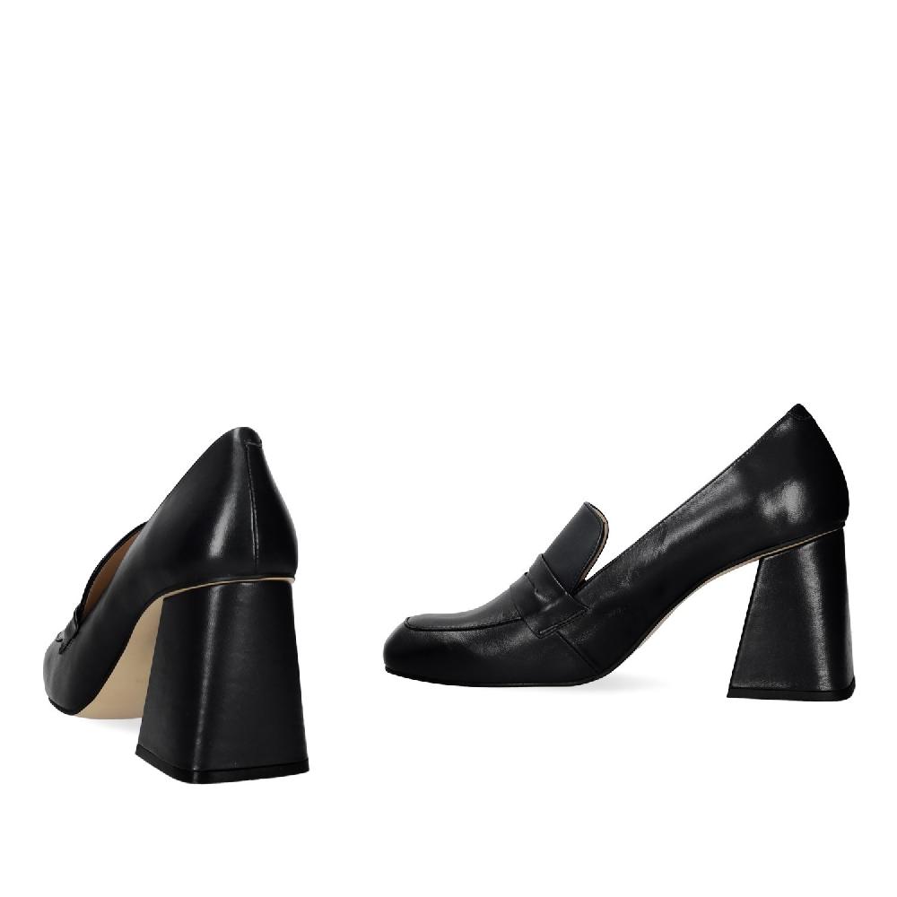 Andres machado Zapato de estilo mocasín con tacón en piel de color negro Envío internacional gratuito