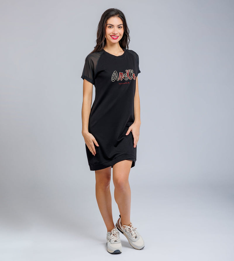 Anekke Black short-sleeve dress Últimos 2 días