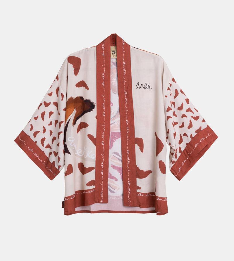 Anekke Red short kimono En oferta