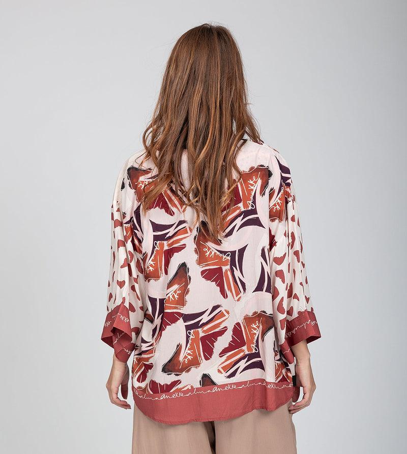 Anekke Red short kimono En oferta