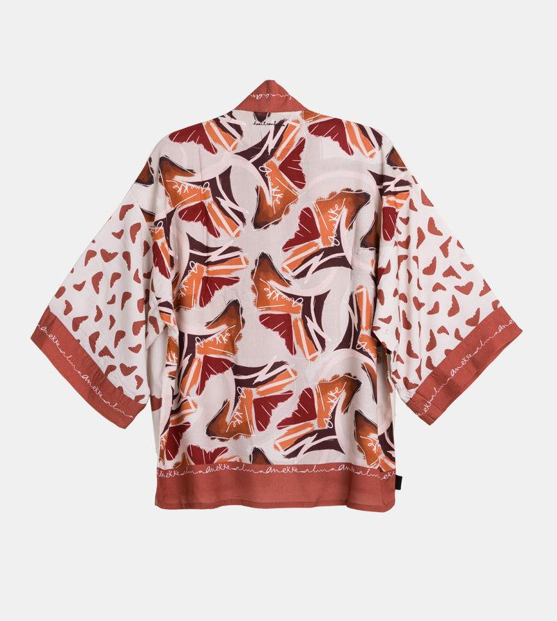 Anekke Red short kimono En oferta