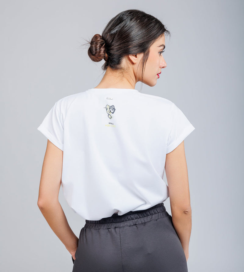 Anekke White and gold short-sleeve T-shirt Anekke Precio ultrabajo