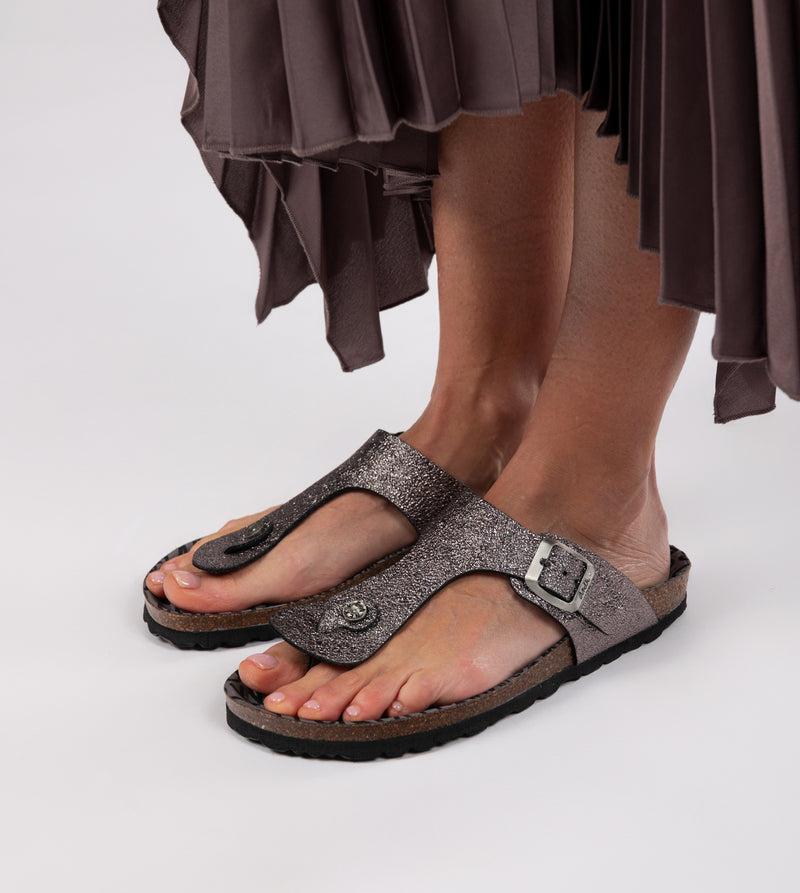 Anekke Women's silver bio sandals Liquidación