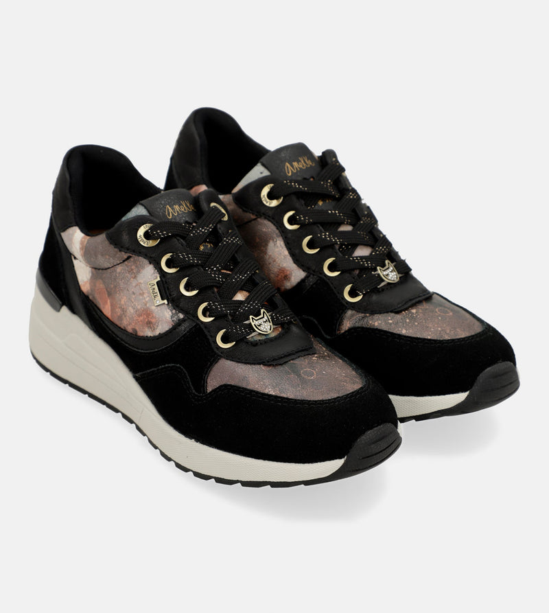 Anekke Black Padded Sports Sneakers with Wedge En oferta
