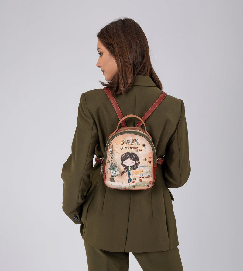 Anekke Peace & Love camel small backpack Precio ultrabajo