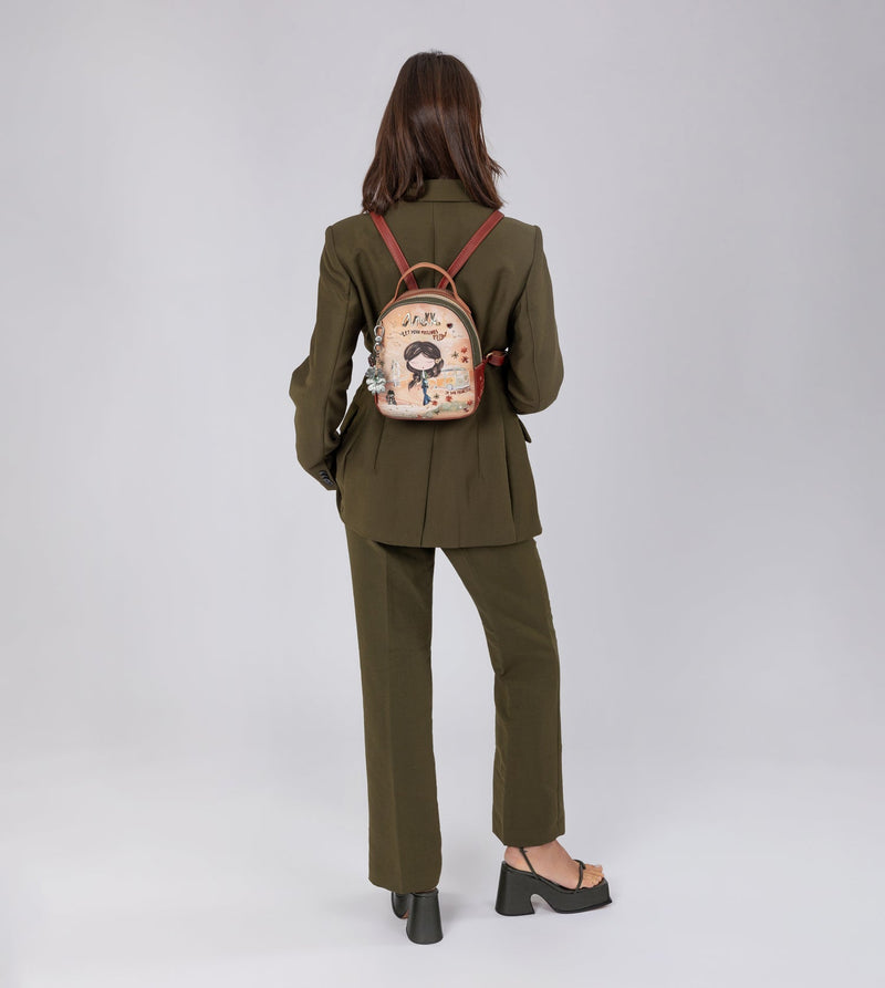 Anekke Peace & Love camel small backpack Precio ultrabajo