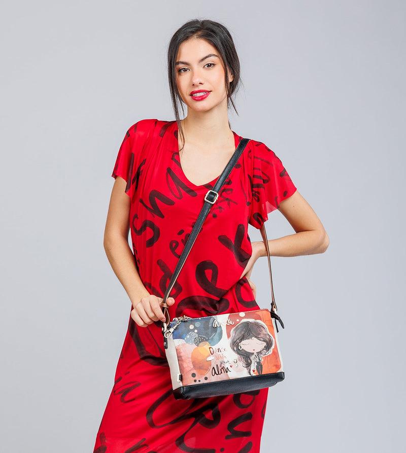 Anekke Printed crossbody bag with 3 compartments Alma Oferta especial