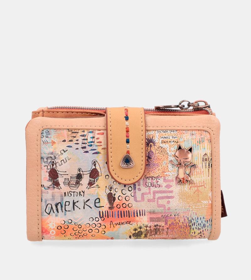 Anekke Tribe medium brown RFID wallet Grandes descuentos