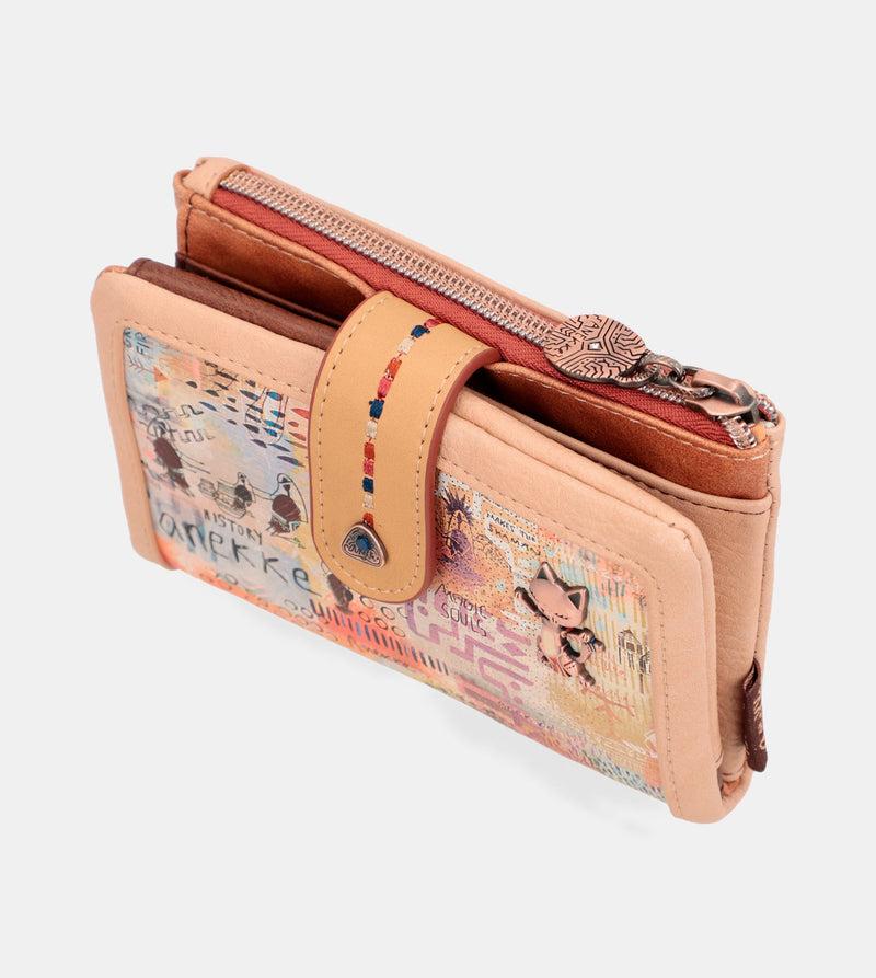 Anekke Tribe medium brown RFID wallet Grandes descuentos