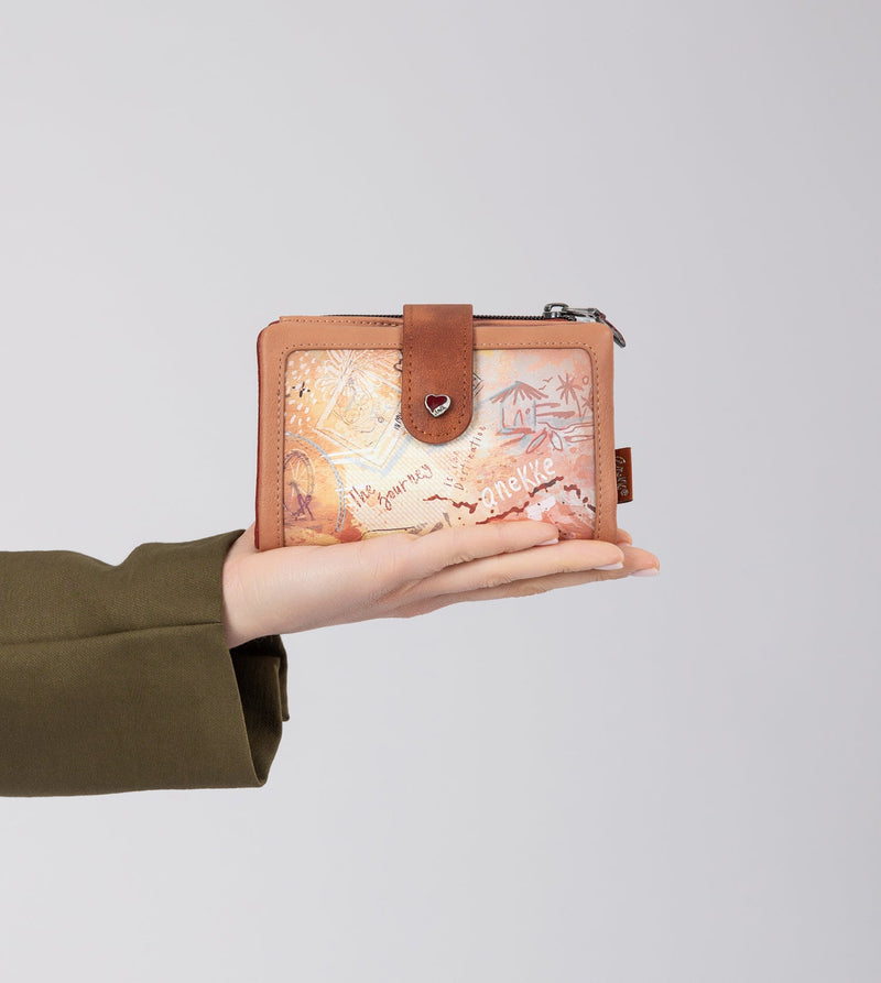 Anekke Peace & Love camel small RFID wallet Limitado a 3 días