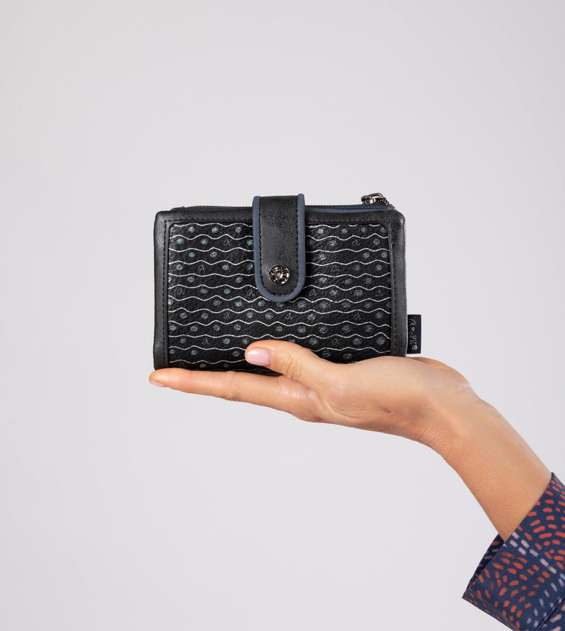Anekke Studio navy blue flexible medium RFID wallet Devoluciones gratuitas
