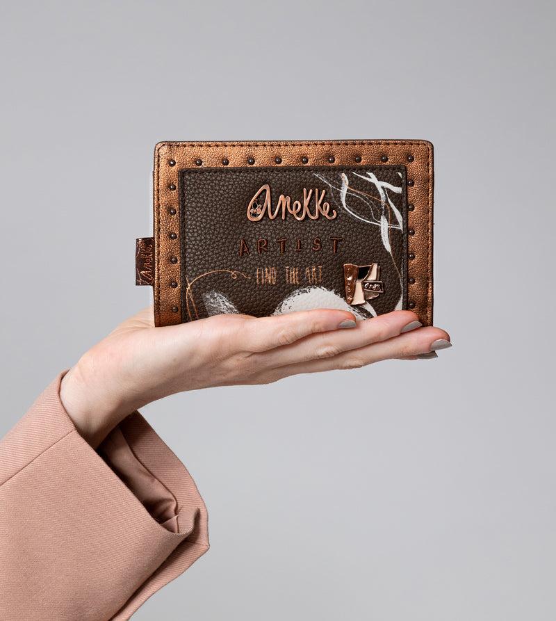 Anekke Nature Shodō brown flexible RFID wallet Outlet