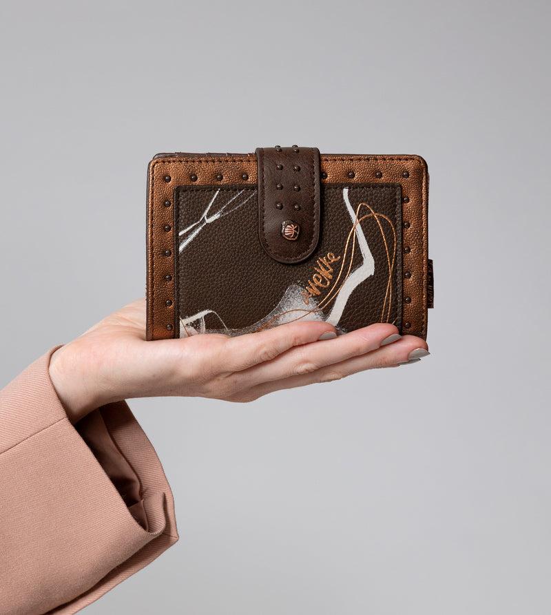Anekke Nature Shodō brown flexible RFID wallet Outlet