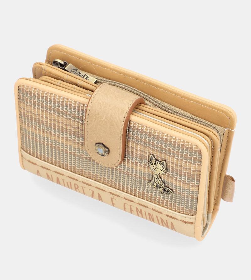 Anekke Nature Pachamama gold medium RFID wallet Rebajas