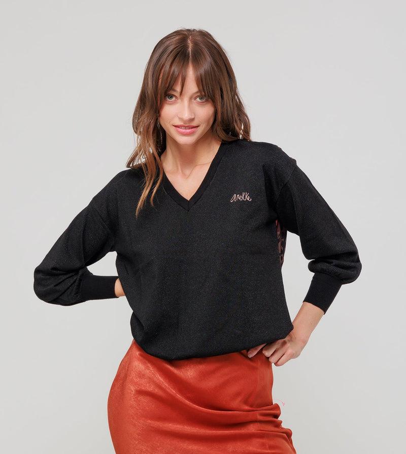Anekke Black sweater with printed back