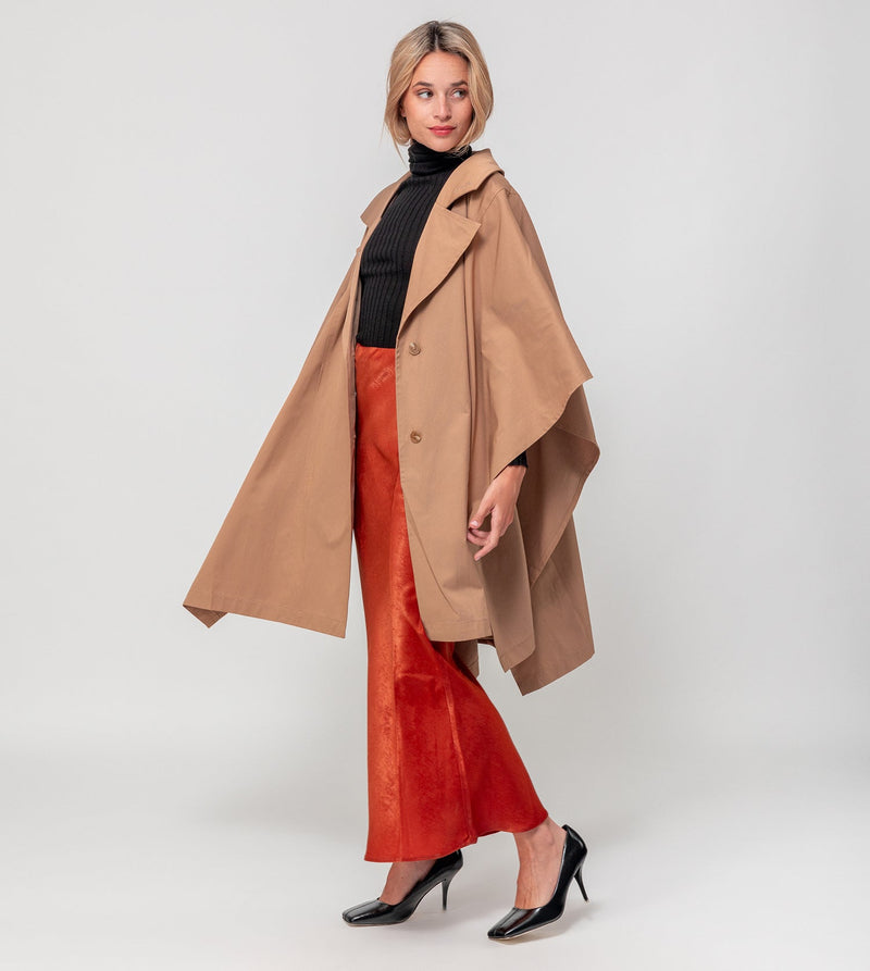Anekke Beige cape-style trench coat Promoción por tiempo limitado