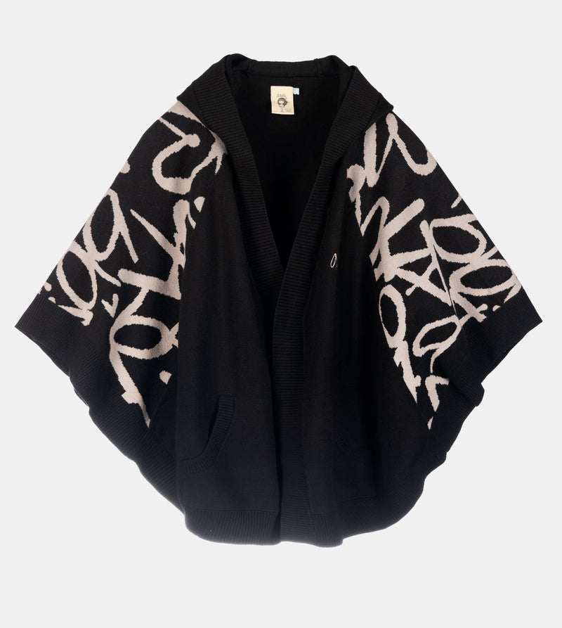 Anekke Black poncho-style jacket Promoción trimestral