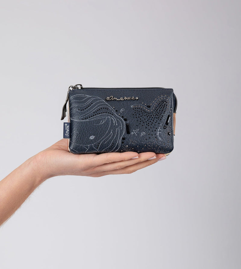 Anekke Studio navy blue triple coin purse Envío gratis