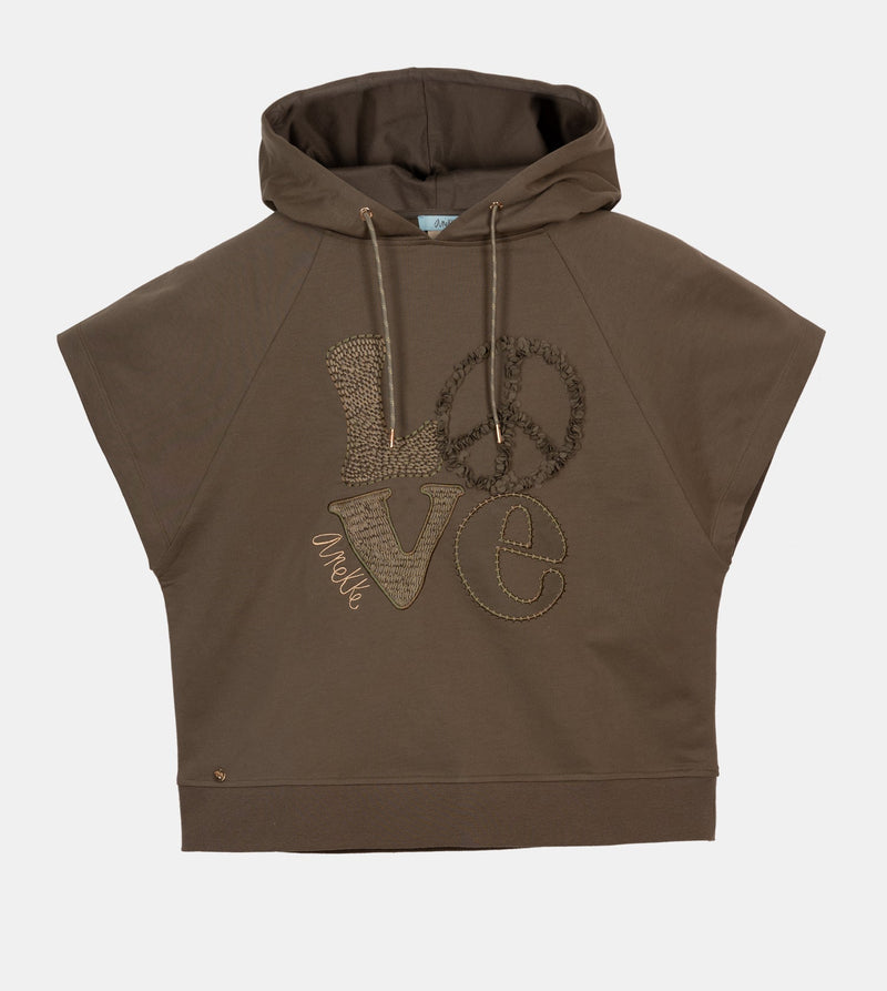 Anekke Peace & Love green sleeveless sweatshirt Promoción por tiempo limitado