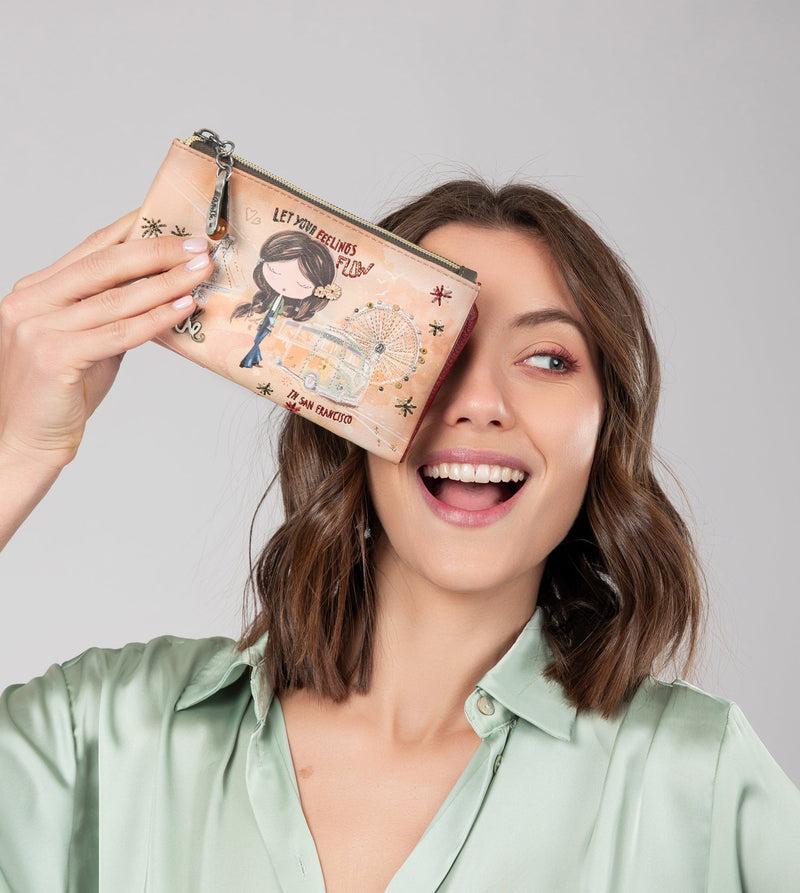 Anekke Peace & Love camel flexible RFID wallet Rebajas de fábrica