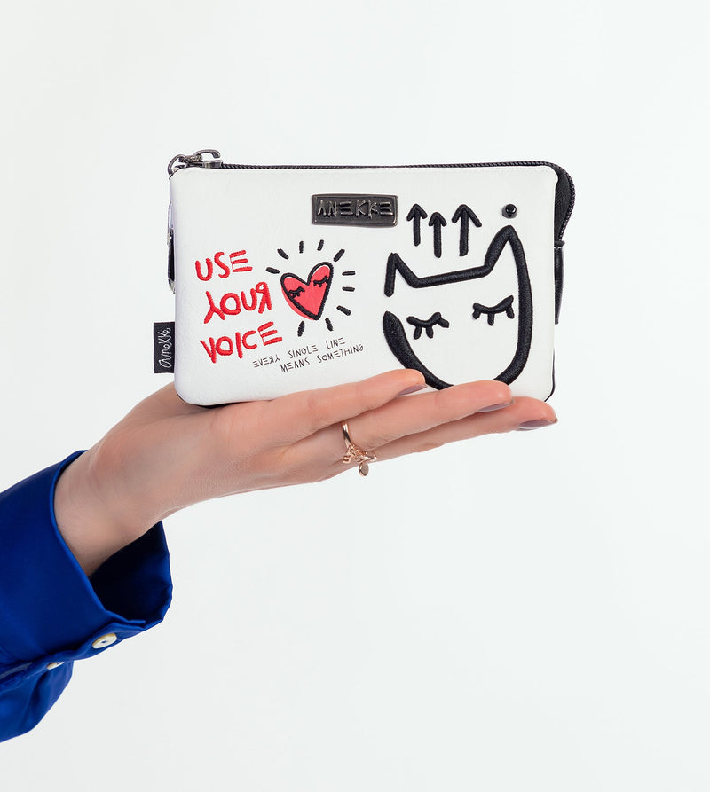 Anekke White triple compartment purse Energy Mejor oferta