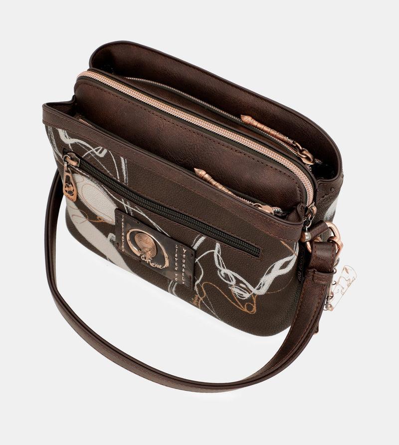 Anekke Nature Shodō brown 3 compartments shoulder bag Envío gratis