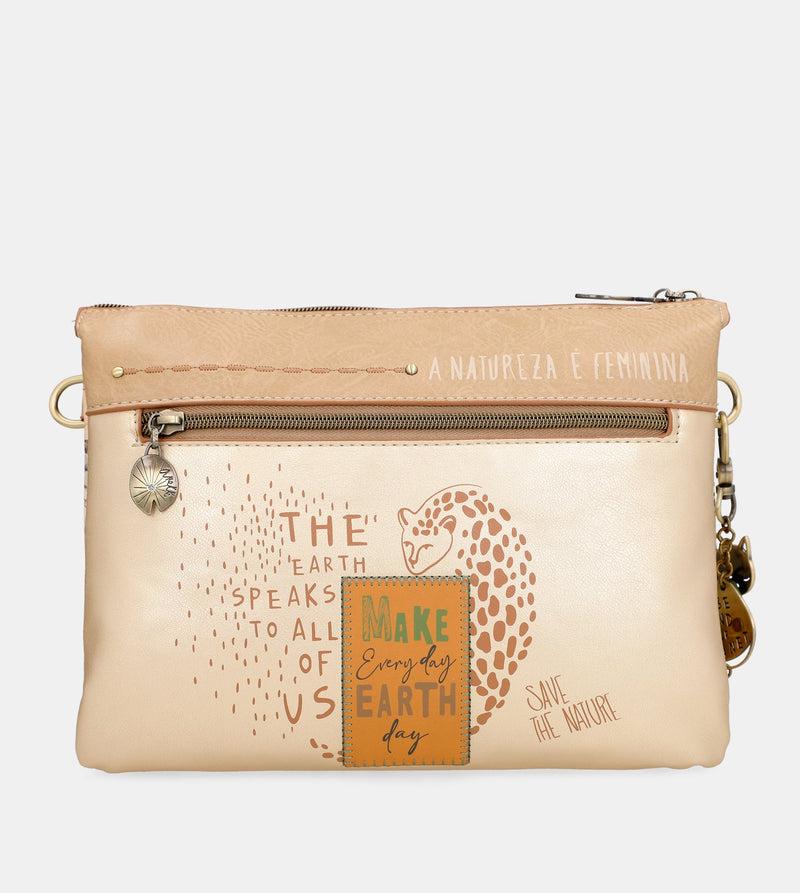 Anekke Nature Pachamama golden crossbody bag with two compartments ÚLTIMAS EDICIONES