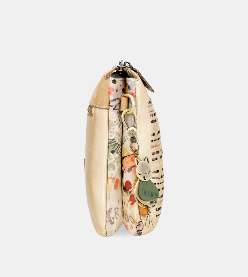 Anekke Nature Pachamama golden crossbody bag with two compartments ÚLTIMAS EDICIONES