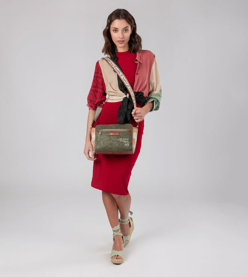 Anekke Peace & Love camel rectangular crossbody bag Último día