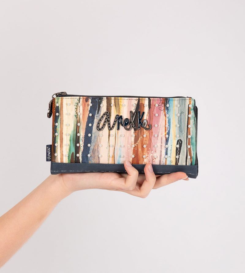 Anekke Studio navy blue flexible large RFID wallet Oferta especial de fábrica