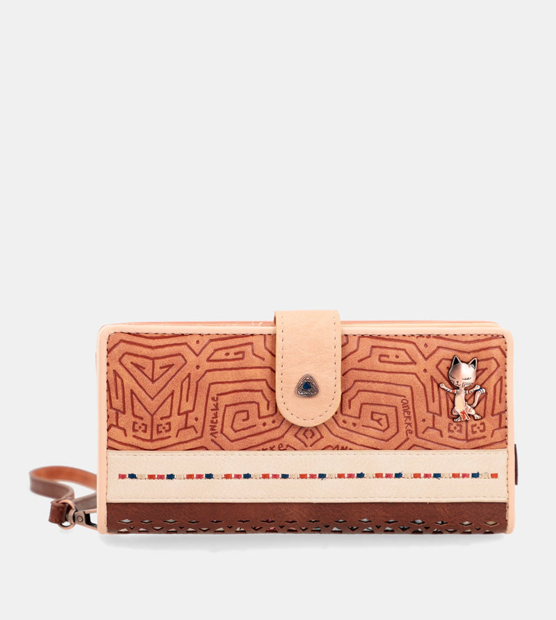 Anekke Tribe large brown RFID wallet Precios de Black Friday